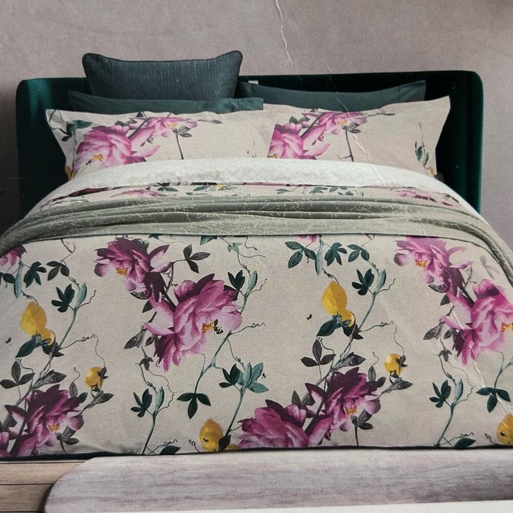 Ted Baker Citrus Bloom Full / Queen Comforter Set + 2 Std Pillow Sham Floral NEW